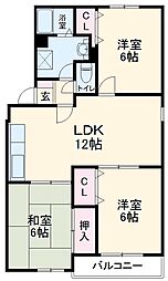 メルヴェーユ 3階3LDKの間取り