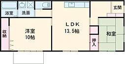 ウィステリアタウンハウス 1階2LDKの間取り