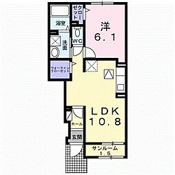 マルグレーテ 1階1LDKの間取り