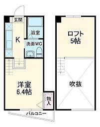 KS新船橋 1階1Kの間取り
