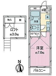 クレセントハイツ21 1階1Kの間取り