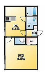 新宿早稲田鶴巻町IMAハウス 3階1DKの間取り