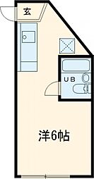 グレイス柿生 1階ワンルームの間取り