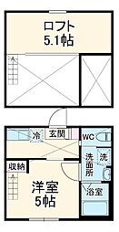 ベルアージュ日吉本町 2階1Kの間取り
