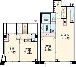 ＦＵＬＬ　ＨＯＵＳＥ　ＧＡＫＵＧＥＩ　ＤＡＩＧＡＫＵ 6階3LDKの間取り