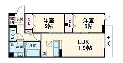 セレスティア江戸川II 303 3階2LDKの間取り