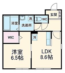 ハーミットクラブハウス横浜新吉田 1階1LDKの間取り