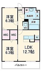 Ｌｕｓｏｒａ　Ｏｓａｔｏ 2階2LDKの間取り