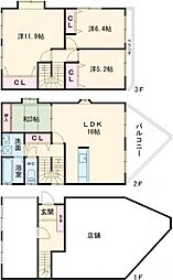 江戸川戸建 1階4LDKの間取り
