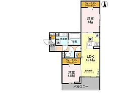 東武伊勢崎線 春日部駅 徒歩10分の賃貸アパート 2階2LDKの間取り