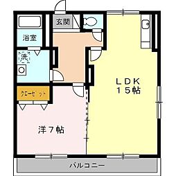 JR鹿児島本線 九産大前駅 徒歩7分の賃貸アパート 1階1LDKの間取り