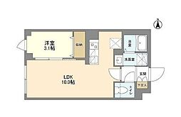 ウェルスクエア笹塚II 2階1LDKの間取り