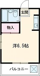 祥鈴ハウス上井草 1階ワンルームの間取り