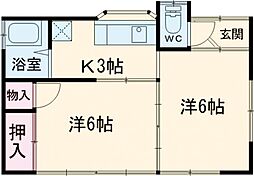 加藤住宅7 1階2Kの間取り