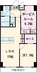 デラーノ 3階1SLDKの間取り