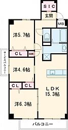 デラーノ 4階3LDKの間取り