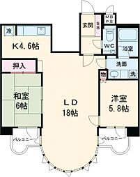 ルネ小岩ガーデンハウス 3階2LDKの間取り