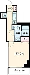 ユリカロゼ五反野III 3階1Kの間取り