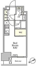 ザ・パークハビオ大森山王 14階ワンルームの間取り