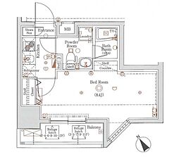 グラントゥルース田端 704 7階1Kの間取り