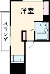 グレースヒルズ 5階ワンルームの間取り
