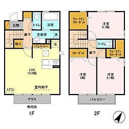 アルベージュ　A 1階3LDKの間取り