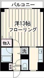 ミューゼ若林 1階1Kの間取り