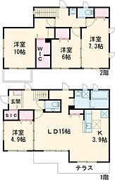 仮称)Novガーデンハウス谷田部　C 1階4LDKの間取り