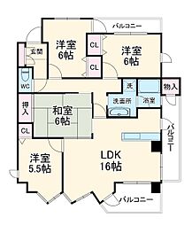 ソフィア小幡緑地公園 6階4LDKの間取り