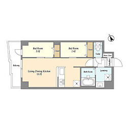 アルファコート曳舟2 8階2LDKの間取り