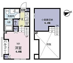 Chalet幕張 1階2Kの間取り