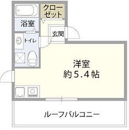 CONTEL　NAKANO 4階ワンルームの間取り