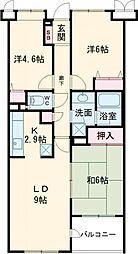 井草パークハウス 403 4階3LDKの間取り