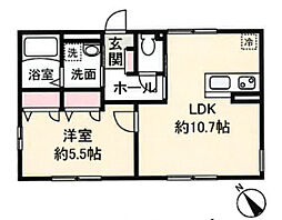 ラ・クラッソ 1階1LDKの間取り