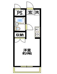 スチューデントハウス村田 1階ワンルームの間取り