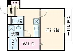 クリークミズエ 1階1Kの間取り