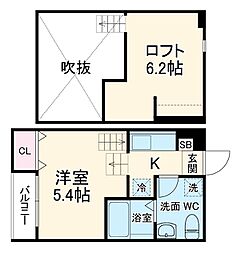 メゾン・ド・ミラ 1階ワンルームの間取り