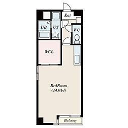 Ｓ−ＦＯＲＴ鈴鹿 4階ワンルームの間取り