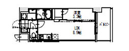 S-RESIDENCE烏森aureate 8階1LDKの間取り