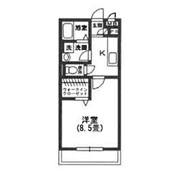 WISTERIA　PLACE 3階1Kの間取り