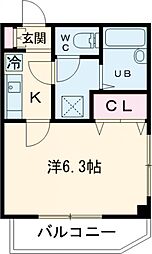 メゾン・ド・エイト 2階1Kの間取り