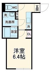 カインドネス町田II 3階1Kの間取り