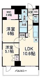 リーフシティ市川　ザ・レジデンス 910 9階2LDKの間取り