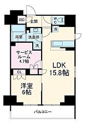 リーフシティ市川　ザ・レジデンス 7階1SLDKの間取り