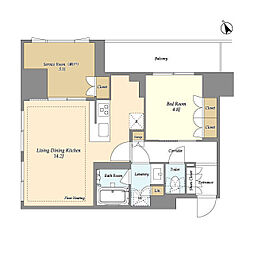 オアーゼ日暮里レジデンス 6階1SLDKの間取り