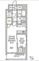 アジールコート松濤 3階1LDKの間取り