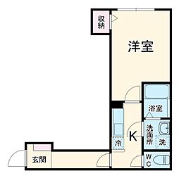 Crecia薬円台 3階1Kの間取り