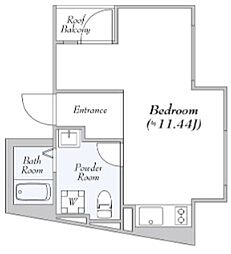 D‘sVARIE高田馬場レジデンス 3階ワンルームの間取り
