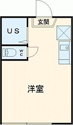 フェリスソニア 2階ワンルームの間取り