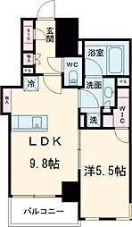 ザ・パークハビオ蒲田 1LDKの間取図画像